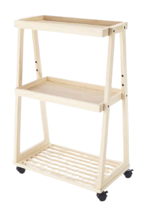 Whitmor 3 Tier Slat Wood Cart
