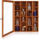Sintuff Wooden Perfume Organizer Wall Mounted Perfume Display Cabinet, 13.78 x 16.54 x 3.74 inches