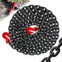 5/16" Binder Chain,15FT Trailer Safety Chains with Clevis Grab Hooks, 4:1 Safety Factor, 4,900 lbs Safe Working Load | Heavy Duty Chain for Towing,Transporting,Logging(EP Black)
