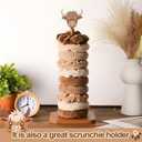 Leinuosen Brown Paper Towel Holder Cute Highland Cow Wooden Paper Towel Holder Brown Bathroom Countertop Accessories Kitchen Stand Organizer Standing Apartment Decor Housewarming Gift