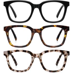 Reading Glasses for Women Men - Blue Light Blocking Magnifying Readers,Square Anti-Glare Computer Eyeglasses
