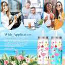 Baderke 24 Pcs Hawaiian Plastic Cups with Lids and Straws 13.5 oz Tropical Luau Clear Drinking Cup for Whiskey Soda Tea Juice Smoothies Coffee Milk Beach Birthday Party Supplies (Flamingo)