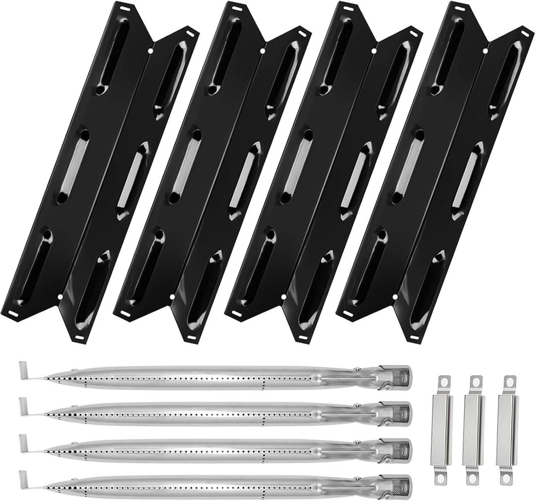 BQMAX Grill Parts for Kenmore 4 Burner Grill 146.34611410 146.23678310 146.10016510 146.23679310 146.16142210 146.23673310 Heat Plate & Burner Kit for Kenmore Grill Replacement Parts
