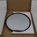 12 Inch Round Black Circular Wall Mirror, Modern Frosted Metal Frame, Shatterproof Tempered Glass, Bathroom Bedroom Entryway Living Room