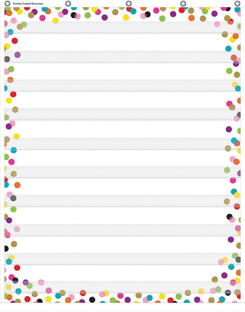 Teacher Created Resources Confetti 10 Pocket Chart (34" x 44"), TCR20328