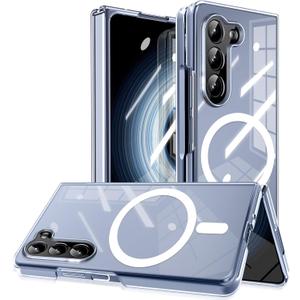 Magnetic for Samsung Galaxy Z Fold 5 Case,Built-in Magnetic Ring&Wireless Charging Compatible,Shock-Absorbing case Cover for Z Fold 5 [Clear] MUS-CXDZ-07-10