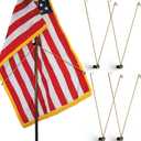 Gisafai 4 Pieces Flag Spreader for Indoor American Flags Pole Display Juneteenth Flagpole Hardware Supplies, Gold