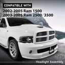 G-PLUS LED Headlights Compatible with Dodge Ram 1500 2002-2005,Fit Dodge Ram 2500 3500 2003-2005 Headlamps Clear Lens Black Housing Clear Reflector Left & Right,faros delanteros Assembly