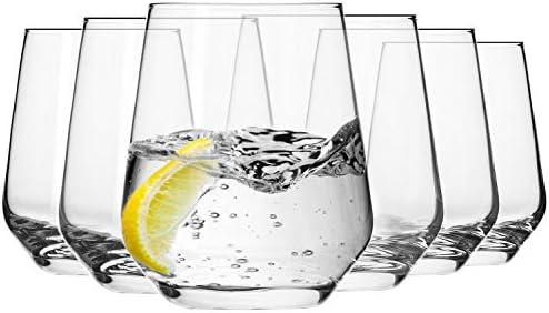 Krosno Water Drinking Glasses, Set of 4, 13.5 oz, Splendour Collection, Elegant Tumbler Collection, Ideal for Everyday Use and Entertaining, Lead-Free Crystalline, Dishwasher Safe, Made in Europe