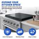Stainless Steel Gas Stove Top Cover, Multi-functional Noodle Board, Cooktop Cover for Expanding Kitchen Space, Robust and Durable, 15"x 22"x3.2" (1, Black)