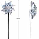 Hausse 10 Pack Reflective Pinwheels with Stakes (Assembly Required), Extra Sparkly Pin Wheel for Garden Decor, Bird Repellent Devices Deterrent to Scare Birds Away from Yard Patio Farm
