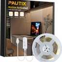 PAUTIX COB LED Strip with Motion Sensor,5V USB LED Tape Light 4000K Natural White,CRI90+ Super Bright,Dimmable Motion Activated LED Strip Light for Bedroom,Cabinets,Kitchen,Stair,Closet