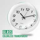 Wall Clock Modern Simple Style Round Plastic Decor Clock Non-Ticking Silent Quartz Movement Wall Clocks for Home/Office/School/Living Room/Bedroom/Kitchen (White, 12 Inch)