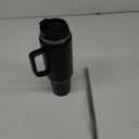 50 oz Tumbler with Handle, Insulated Tumblers with Lid and Straw, Large Metal Sports Water Bottle Jug, Thermal Stainless Steel Travel Coffee Mug Cup, Black