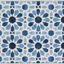 Blue Floral Moroccan Tile Door Mats Outdoor Entrance, Modern Blue and White Welcome Bath Mats for Front Door, 17x30 Inches