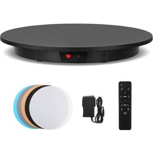 Large Photography Turntable 24inch/330lb Motorized Rotating Display Stand 360 Degree with Remote Control Electric Turntable for Products, Model Photo or Video(Black)
