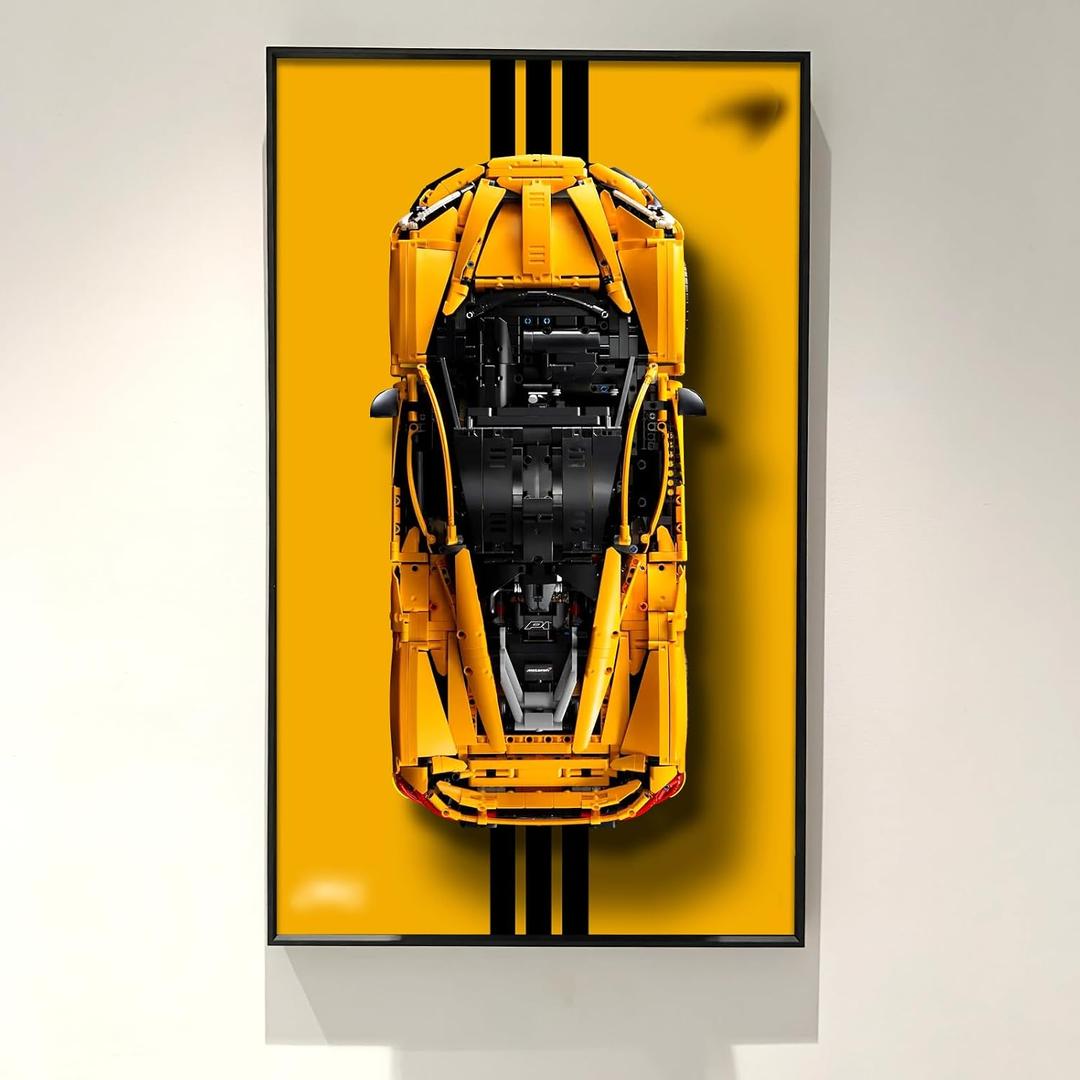 WETCEAOM Display Wallboard Compatible with Lego Technic McLaren P1 42172 Car Display Frame for Wall, Gift Ideas Compatible with Lego Car Wall Mount Display, Only Wall Frame!