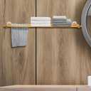 Beyeutao Towel Racks for Bathroom Wood 32 Inch Towel Bar Command Hook Towel Bar Wall Mount Towel Holder Adhesive Shower Towel Bar
