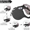 16 ft Retractable Dog Leash for Large Dogs up to 110 lbs,Tangle-Free Nylon Tape,Black Dan L
