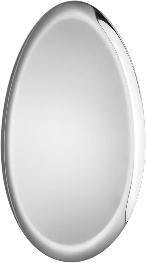 Large Olive-Shaped Silver Stainless Steel Serving Tray  Champagne, Cocktail & Bar Tray with Mirror-Polished Finish for Jewelry, Candles & Coffee Table Decor