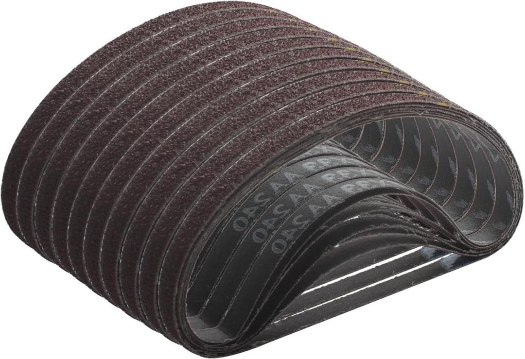 1/2 x 18 inch Sanding Belts, Aluminum Oxide,10 Each of (40/60/80/120/180/240), Fits for Astro 3037,for WEN 6307,for Ryobi PSD101B,for Ingersoll 360-418
