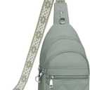 SYTRAH Sling Bag for Women, Anti-Theft RFID Crossbody Bag Nylon Sling Purse for Travel, Puffy Small backpack for Daily Hiking Sports Green