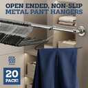 Zober Pants Hangers Non Slip - Open Ended Pants and Jean Hangers for Closet - Space Saving Clothes Hanger - Strong, Durable, Metal Pant Hangers (Black)
