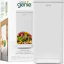 Compost Genie Kitchen Compost Bin, White Stainless-Steel Large, 3.6 Gallon, Indoor Odorless Composting, Hands-Free, Washable Parts, Includes 8 Tear-Off Compostable Bags and 4 Carbon Filters