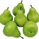 D-Seven 6pcs Fake Pear Artificial Fruit Faux Pears for Home Shop Supermarket Props Or Decoration(Green)