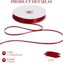 1/8 Inch x 200 Yards Deep Red Claret Thin Solid Satin Ribbon Spool Double Face Woven Fabric Ribbons for Crafts Hanging Tags Invitation Card Balloons Bouquet Hair Gift Wrapping Party Decoration