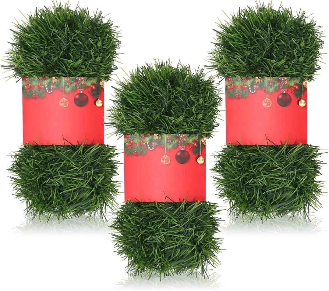 150 ft Green Christmas Garland Decorations Artificial Greenery 3.5" Wide Pine Garland PVC Soft Christmas Decorations for Indoor Outdoor Tree Stair Banister Fireplaces, 3 Pcs, 49 ft Each