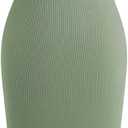 Women's Summer Dresses Button Front Ribbed Bodycon Tank Dress Square Neck Sleeveless Casual Midi Dress Green