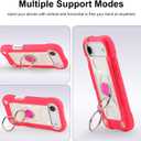MARKILL Compatible with iPhone Air Case 6.5 Inch 2025 with 360 Degree Rotate Ring Stand, Military Grade Drop Protection Full Body Rugged Protective Case Kids Hot Pink