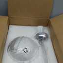 Tubicen Flowerpot Chrome Bedside Table Lamp Plug In Decor Transparent Striped Mushroom Table Lamp Memory Function Modern LED 4-Stage Touch Dimmable Desk Table Lamps for NightStands Bedroom Home Office (17.2 Inch)