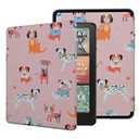 Case for All-New Kindle Paperwhite 12th Gen, 2024 and Kindle Colorsoft Signature Edition, Cute Dog for Kids Girls Lightweight PU Leather Cover with Auto Sleep Wake Hand Strap, Pink Dogs