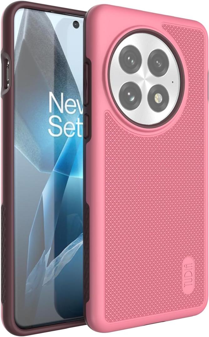 TUDIA MergeGrip for OnePlus 13 Case 5G (2025) - [Military Grade Drop Tested] Dual Layer Shockproof Slim Heavy Duty Tough Cover Phone Cases - Smokey Pink (Basic)
