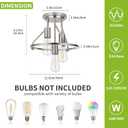WILON Ceiling Light,Brushed Nickel Semi Flush Mount Light.3-Light Ceiling Light Fixtures Farmhouse Kitchen Light Industrial Hallway Light Fixtures E26 Socket Lamp for Hallway Kitchen Foyer