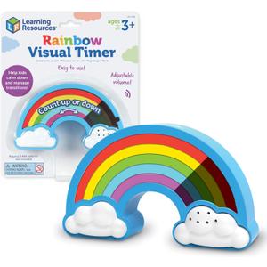 Learning Resources Rainbow Visual Timer - Time Management for Children, Audio and Visual Alarms, Schedule for Kids, Social Emotional Learning Skills, Countdown for Teachers, Classroom Must Haves ((Pack of 1))