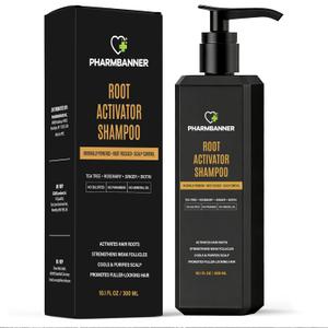 Root Activator Shampoo for Men: Hair Growth Shampoo for Thinning Hair, Hair Loss & Scalp Health, Natural Herbal Formula with Cooling Sensation, Sulfate-Free, 300 mL 