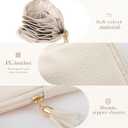 1 Pc Small Travel Jewelry Case Bridesmaid Gift for Bachelorette Wedding Day, Mini Jewelry Pouch Organizer Bag with Zipper, Portable Waterproof Velvet Jewelries Bag for Rings, Necklaces (Beige)