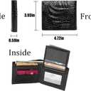 Fancial men's wallet | Minimalist double fold card holder | High quality leather, black