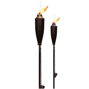 Evergreen 2 Pack Of Ready To Assemble Metal Torches Black