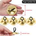 20 Pieces Finger Cymbals Belly Dancing Finger Dancing Zills Musical Instrument for Dancer Party(Gold)