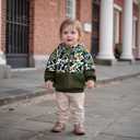 2 x Toddler Baby Boy Girl Camo Hoodie Half Zip Pullover Sweatshirt Kids Long Sleeve Fall Shirts for Fishing Hiking (Green)