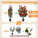 2 Pack Artificial Camellia Tree 42" Faux Floral Trees with 36 Red Blooming Flowers Tall Camellia Plant in Cement Pot with Dried Moss for Porch Front Door Office Shop Home Room
