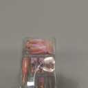 24 Pcs Press on Nails Long Length Square Fake Nails Light Pink Glittering False Nails with Three-Dimensional Butterfly Rhinestone Design Glossy Stick on Nails Acrylic Nails for Women and Girls