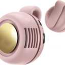 Portable Clip-On Fan, Mini USB Rechargeable 360 Rotatable Fan, 3-Speed Silent Mini Bladeless Fans (Pink)