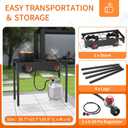2 Burner Gas Stove, High Pressure Outdoor Propane Burner with Detachable Legs, 150,000 BTU Camping Stove Outdoor Burner with 0-20 PSI Regulator for Camping, Backyard, Outdoor Cooking
