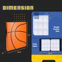Basketball Card Binder, 9 Pocket Zipper Sports card binder, 720 Double Sided Pocket Waterproof Album, Basketball Cards Display Holder, Expandable, For Gaming Cards, Yugioh, MTG and Other TCG (Orange)
