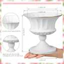 Gerrii 12 Pcs Vases for Centerpieces Metal Compote Vases Urn Planter Trumpet Flower Stand Small Pedestal Flowers for Wedding Table Reception Birthday Anniversary Ceremony Home Decor, 5.91 Inch(White)